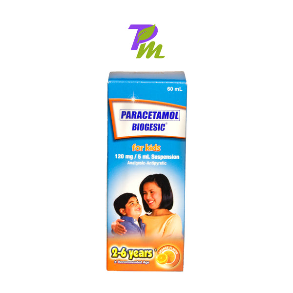 Biogesic 120 mg sus orange 60ml for Kids 2-6 years